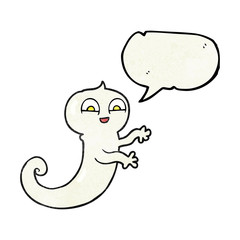 speech bubble textured cartoon ghost