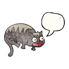 speech bubble textured cartoon cat