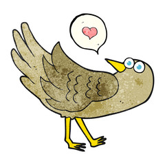 speech bubble textured cartoon bird