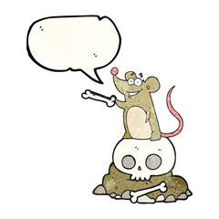 speech bubble textured cartoon graveyard rat