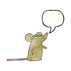 speech bubble textured cartoon mouse