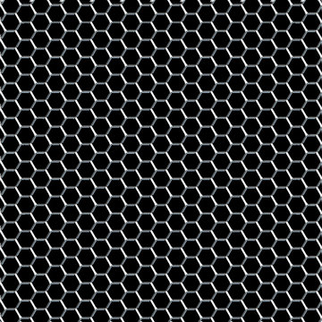 Fine Mesh Plastic Mesh For Texture And Background Black Background Of  Pentagonal Cells Honeycombs Stock Photo - Download Image Now - iStock