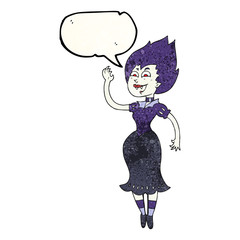 speech bubble textured cartoon vampire girl