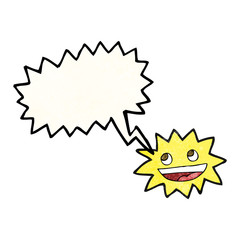 speech bubble textured cartoon star with face