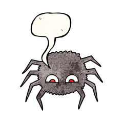 speech bubble textured cartoon spider