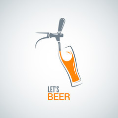 beer tap glass design vector background - obrazy, fototapety, plakaty