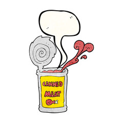speech bubble textured cartoon canned meat