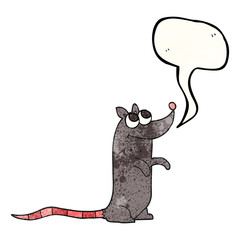 speech bubble textured cartoon rat