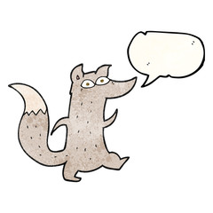 speech bubble textured cartoon cute wolf
