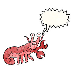 speech bubble textured cartoon lobster