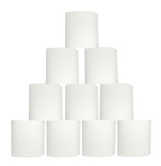 rolls of toilet paper isolated on white