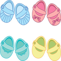 vector baby shoes icon, baby shower