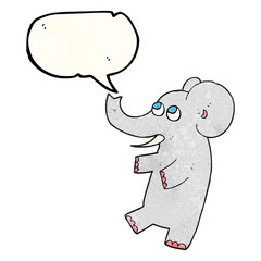 speech bubble textured cartoon cute elephant