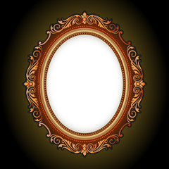 Vector vintage border frame engraving with retro ornament Vector