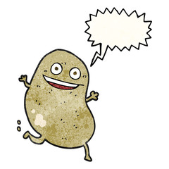 texture speech bubble cartoon potato running