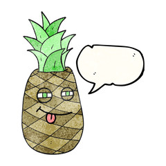 texture speech bubble cartoon pineapple
