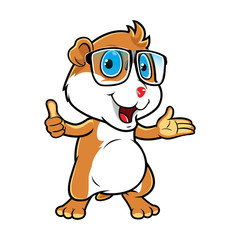 Hamster Geek Thumb Up Presenting.