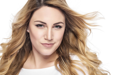 Naklejka premium Beautiful woman with blond hair.