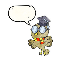 cute texture speech bubble cartoon well educated bird