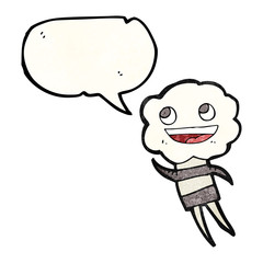 texture speech bubble cartoon cute cloud head creature