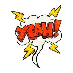 Yeah! texture speech bubble cartoon symbol