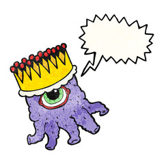 texture speech bubble cartoon alien king