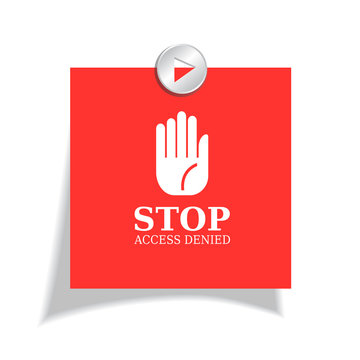 Stop red sticker