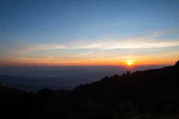 Sunset on the mountain.
