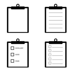 check list set icon illustration in black