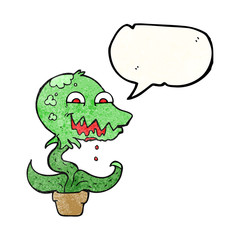 texture speech bubble cartoon monster plant