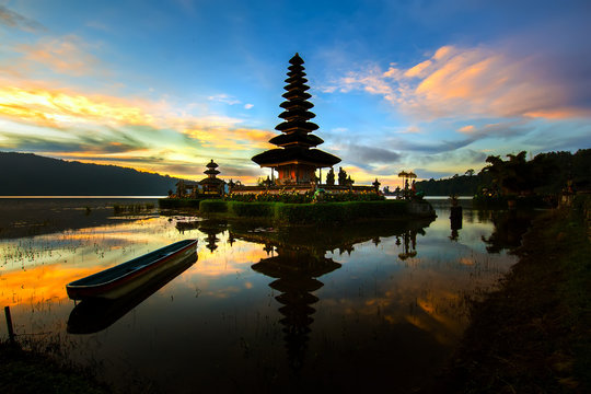 Pura Ulun Danu Bratan Water Temple in Indonesia.