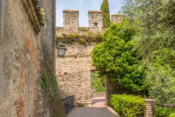Obraz na płótnie Canvas Scenery of Italy series - Castello Scaligero at Sirmione. Lake Garda. Italy.