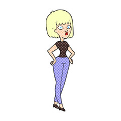 cartoon woman with hands on hips