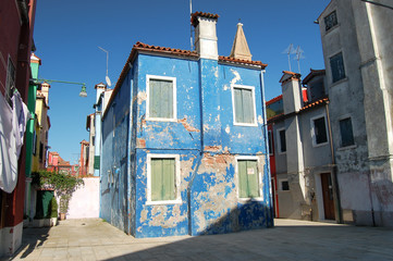 old, not renovated house in the Venetian lagoon.