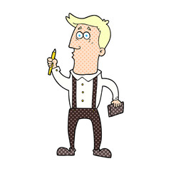 cartoon man with notebook