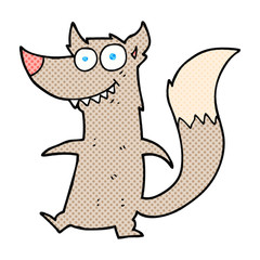 cartoon little wolf