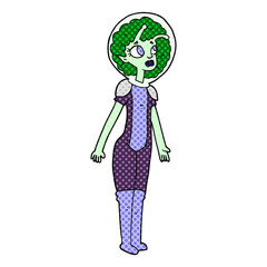 cartoon alien space girl