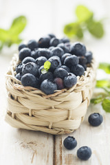 Blueberry in basket