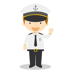 Cute cartoon vector illustration of a sailor