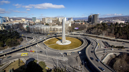 Urban landscape of Square of Heroes, Tbilisi