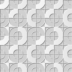 Vector damask seamless 3D paper art pattern background 129 Round Corner Square
