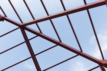 structural steel beam on roof of building residential