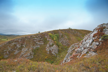 mountains in autumn day