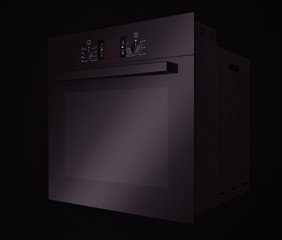 Modern Black Electric Oven. 3d rendering