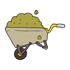 cartoon wheelbarrow full of dirt
