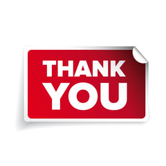 Vector Thank you sticker red