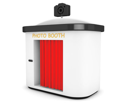 Photo Booth with Red Curtain