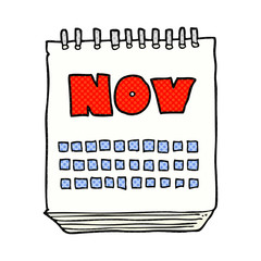 cartoon calendar showing month of November
