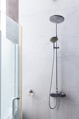 shower head in bathroom, design of home interior bathroom