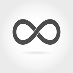 Infinity icon. Simple mathematical sign Isolated on White 